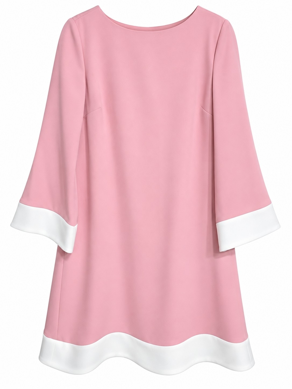 Preston & York Pink A-Line Dress with White Trim